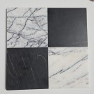 Ekstremt elegant mosaikk i lilac og svart marmor 15x15 cm. thumbnail