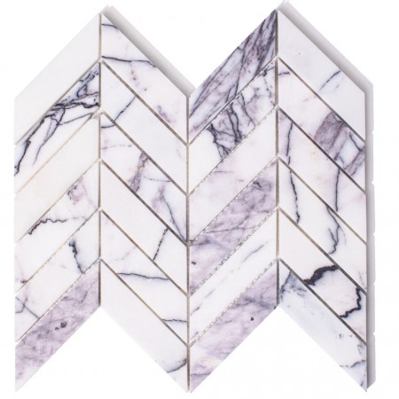 LILAC MARMOR CHEVRON MOSAIKK 24,1x 29,1x 1 CM