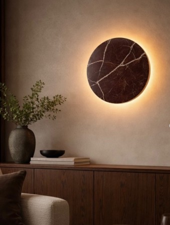 Rosso Levanto Moon Marmor Vegglampe 