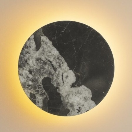  Mån steinsvegglampe Nero Marquina