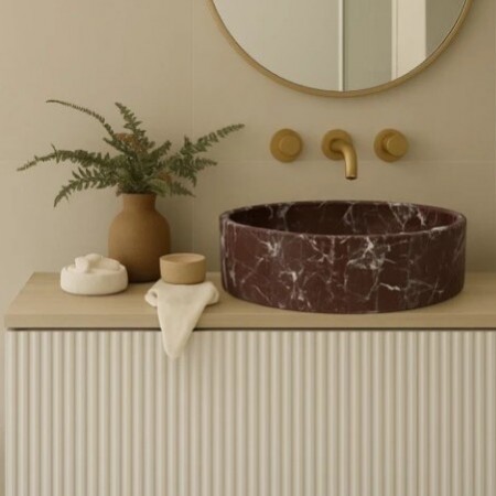 Vask i Rosso Levanto marmor